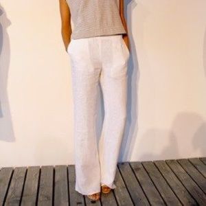 White linen pants